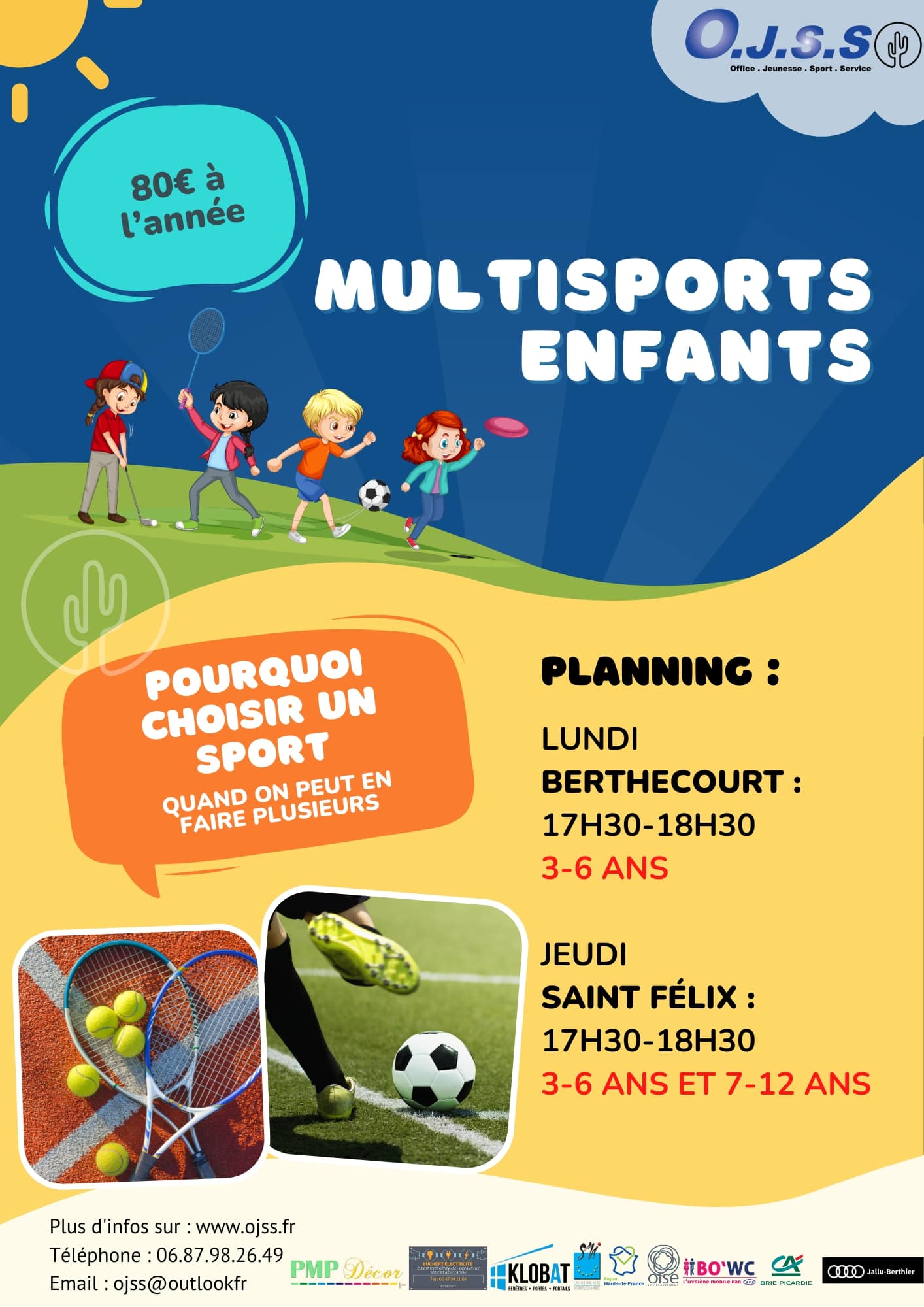 Affiche multisport enfants, 2025-2026 - OJSS